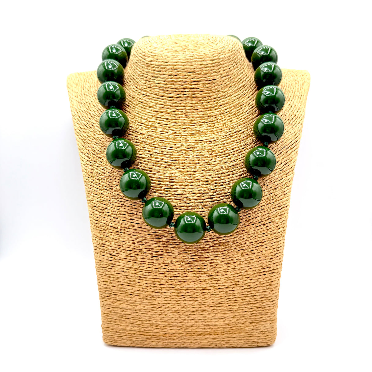 Collana sfere in Resina Verde Muschio