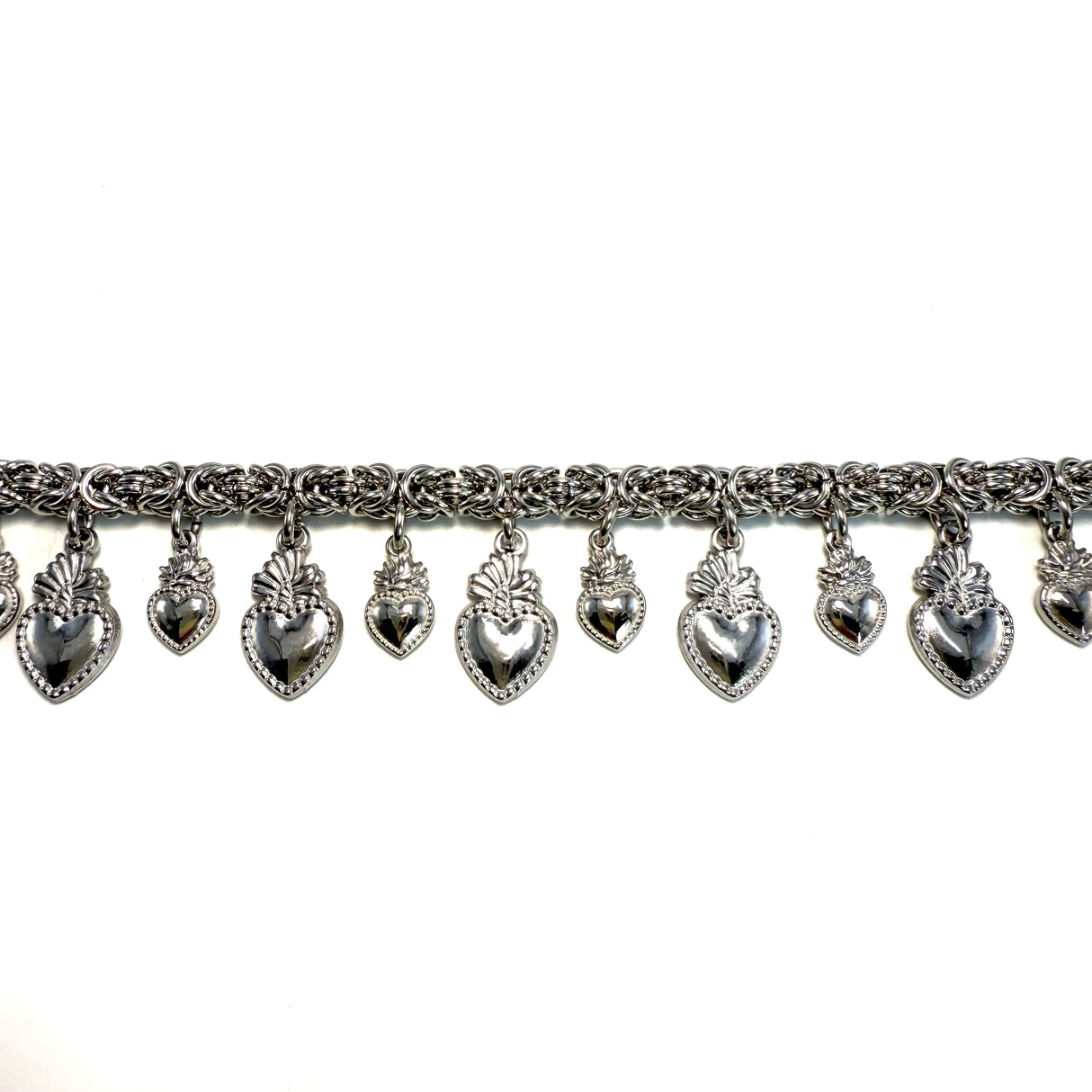 Bracciale Bizantina Cuori Sacri acciaio inossidabile