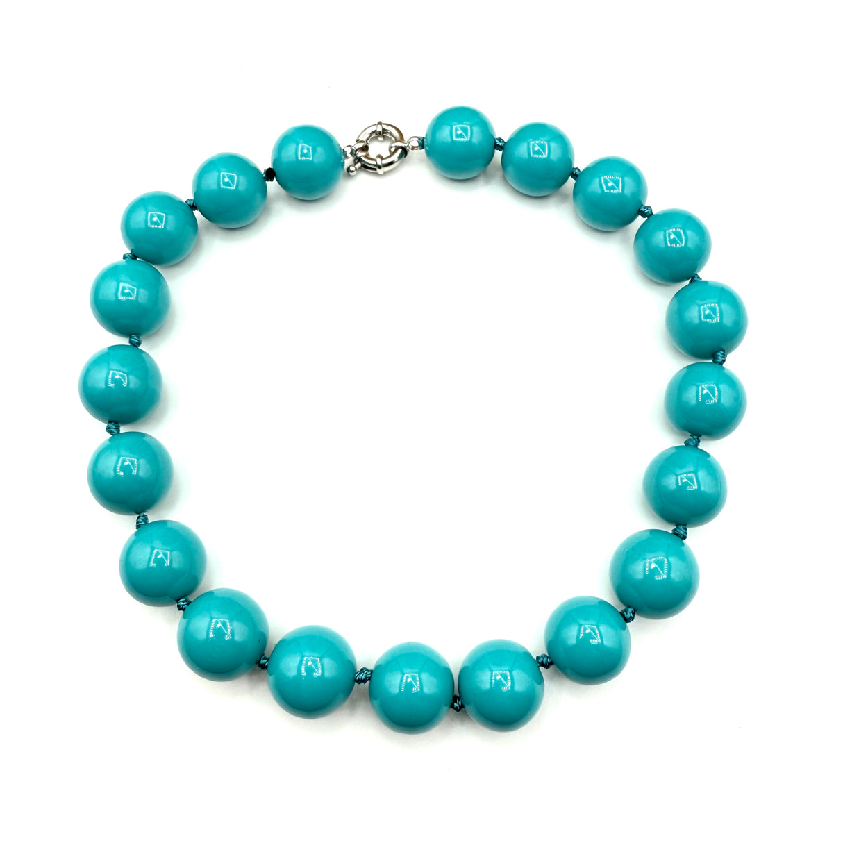 Collana sfere in Resina Verde Oltremare