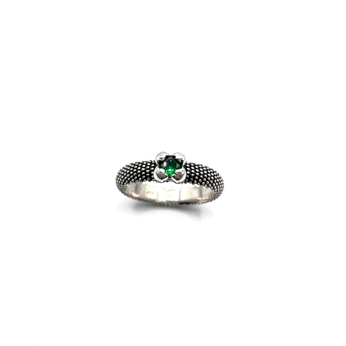 Anello Nagini puntinato pietra Verde Argento925