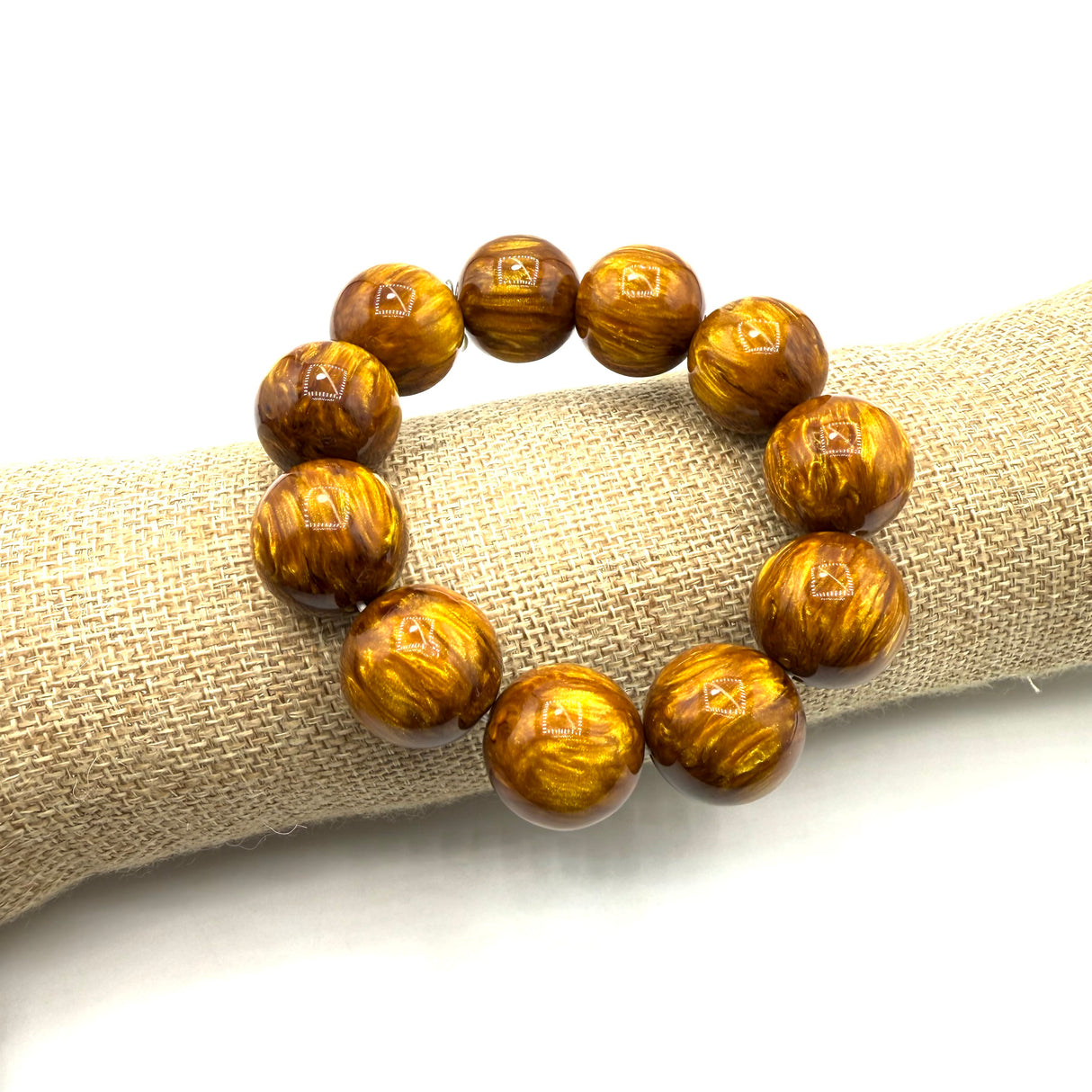Bracciale sfere in Resina Occhio di Tigre