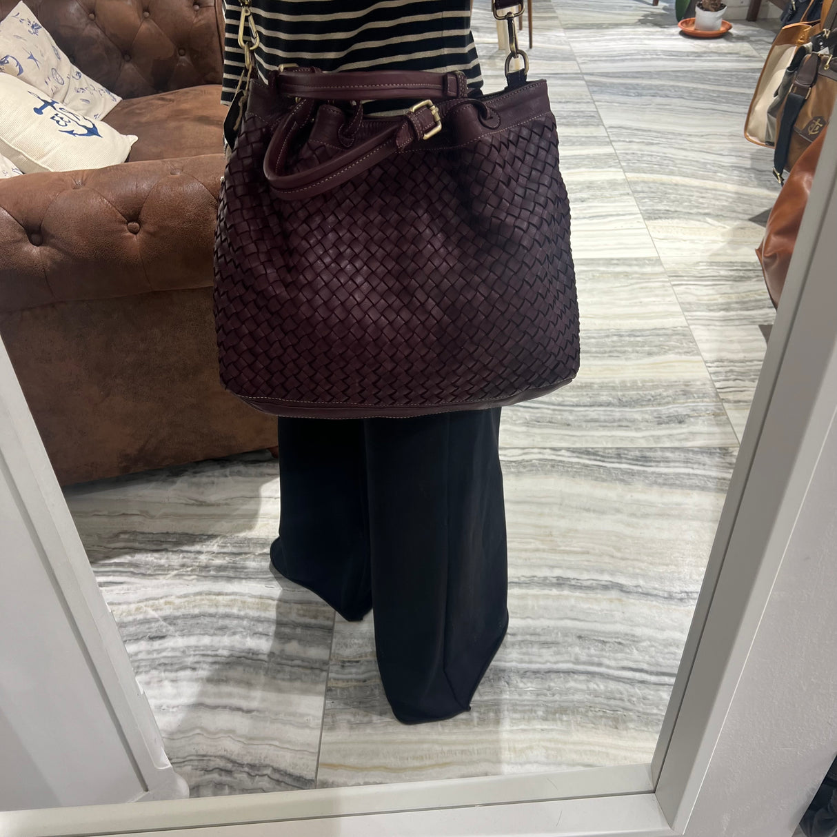 Borsa Intreccio Big Borgogna