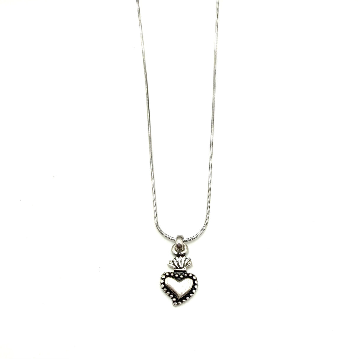 Collana Cuore Sacro borchie Argento925