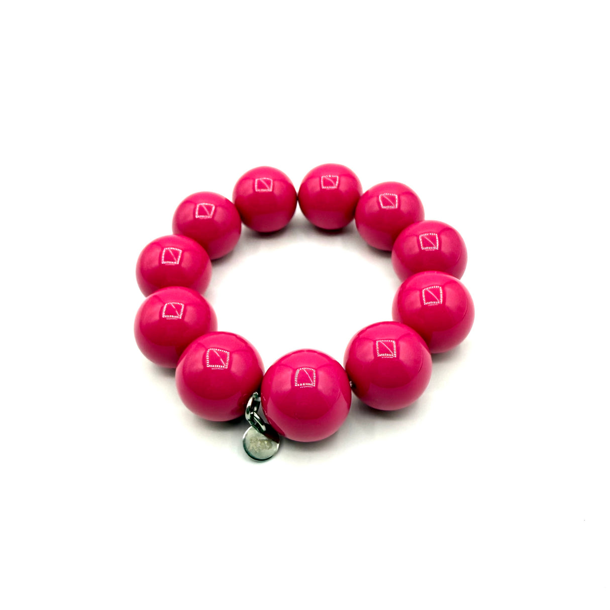 Bracciale sfere in Resina Fucsia