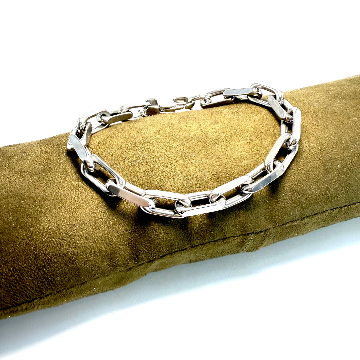 Bracciale maglia rolò rettangolo acciaio inossidabile