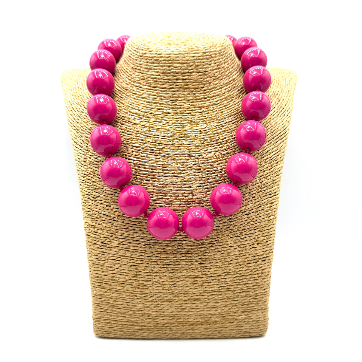 Collana sfere in Resina Fucsia