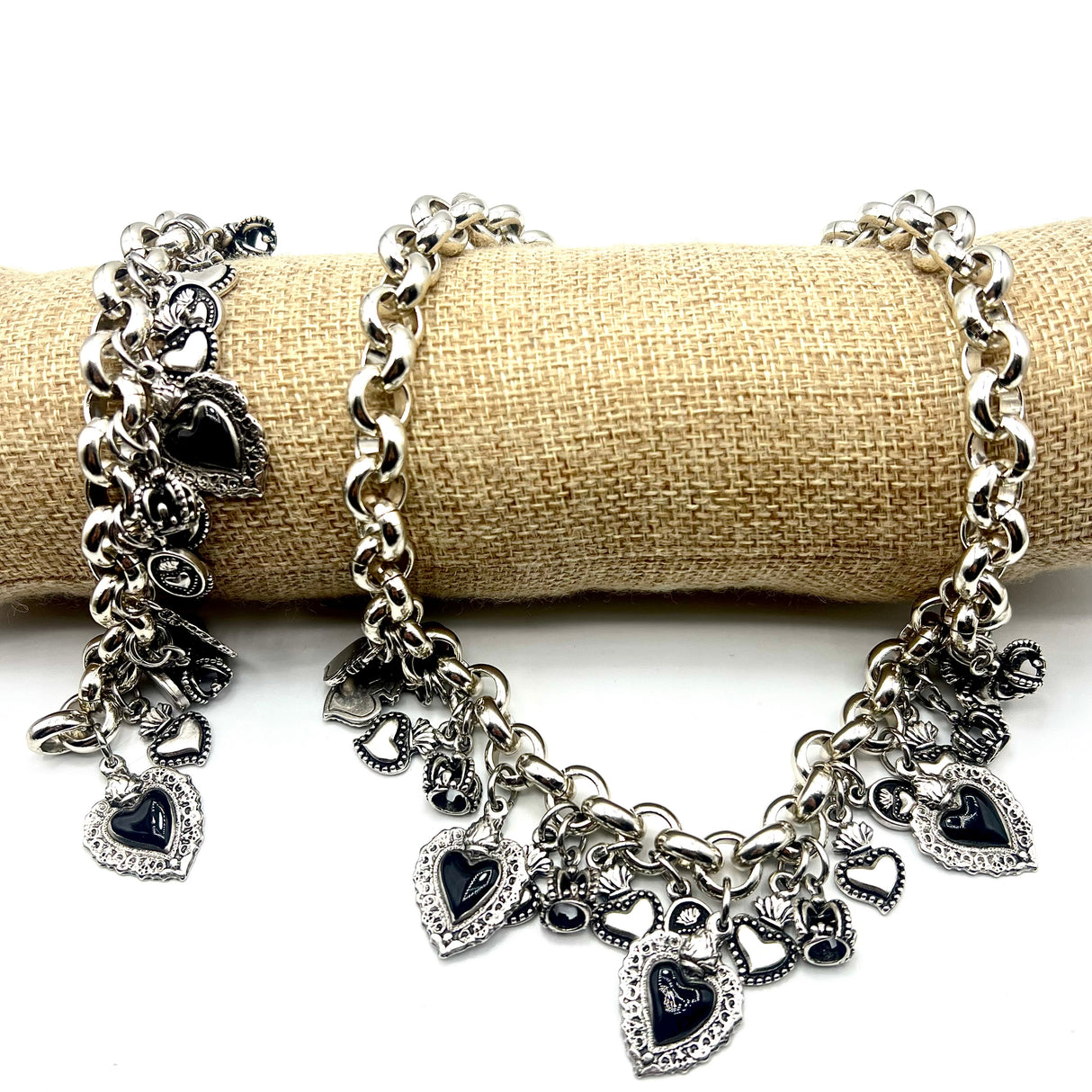 Collana e bracciale Lucky cuore sacro BLACK DUO