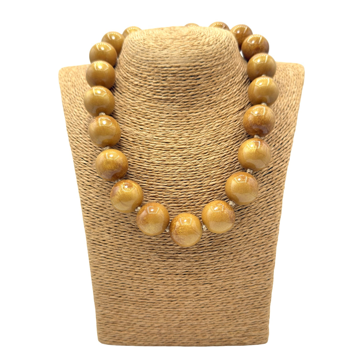 Collana sfere in Resina Occhio di Tigre dorato