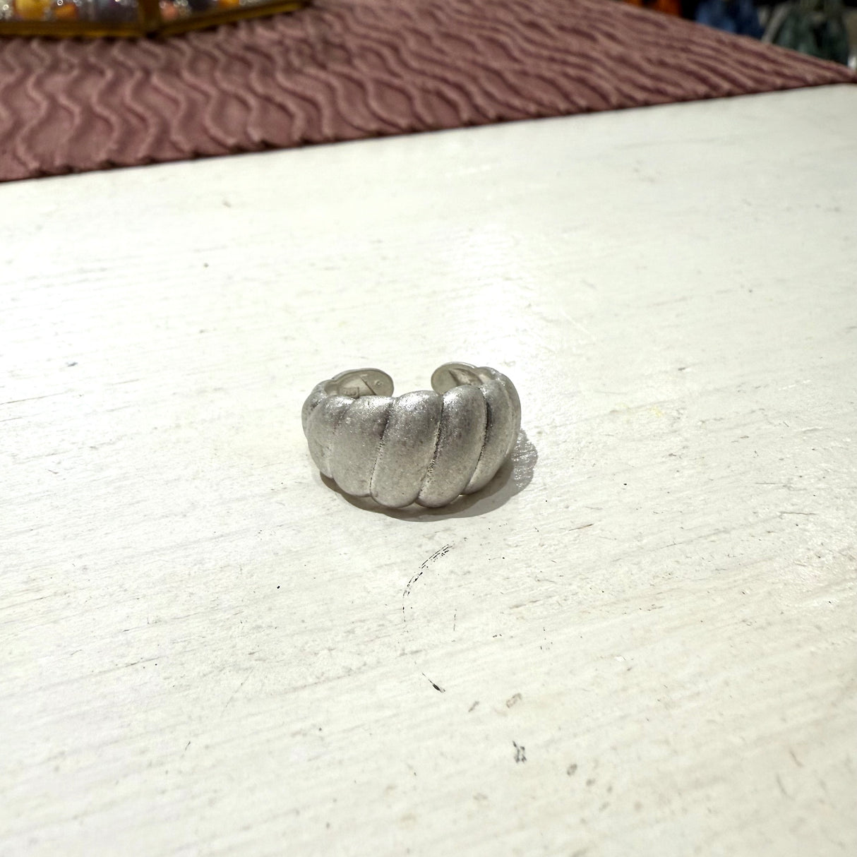 Anello Fascia satinata Croissant Argento925