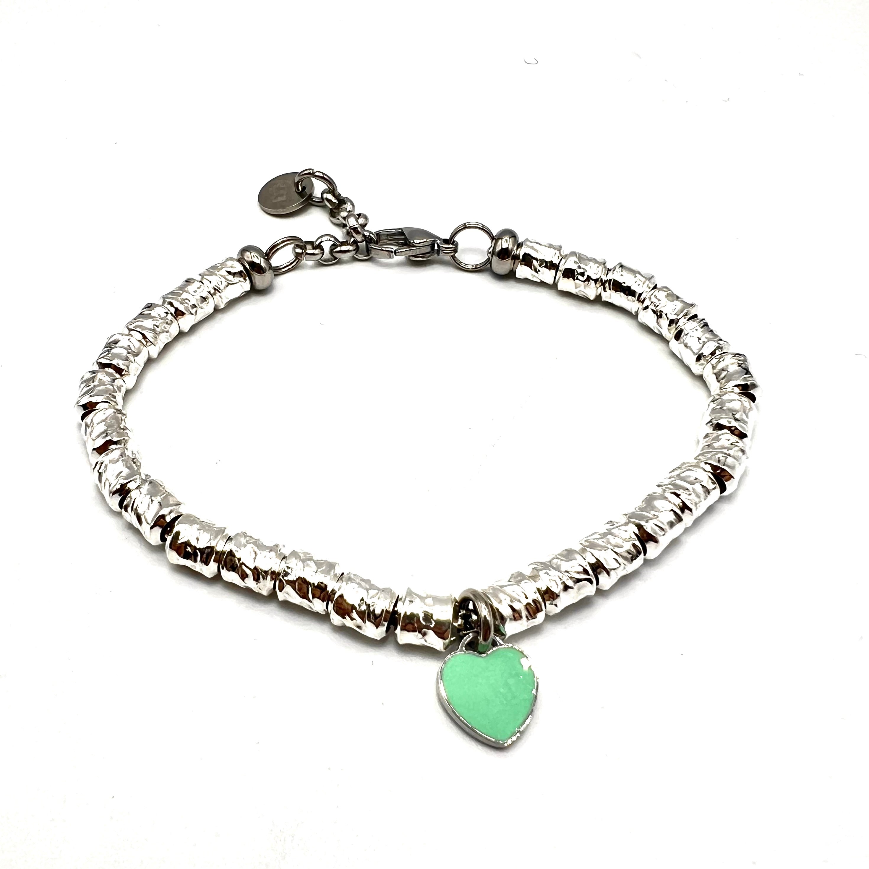 Bracciale Philip Jones In Argento 925 "Inferiore Del Mio Cuore" – Regolabile Con Catena E Moschettone