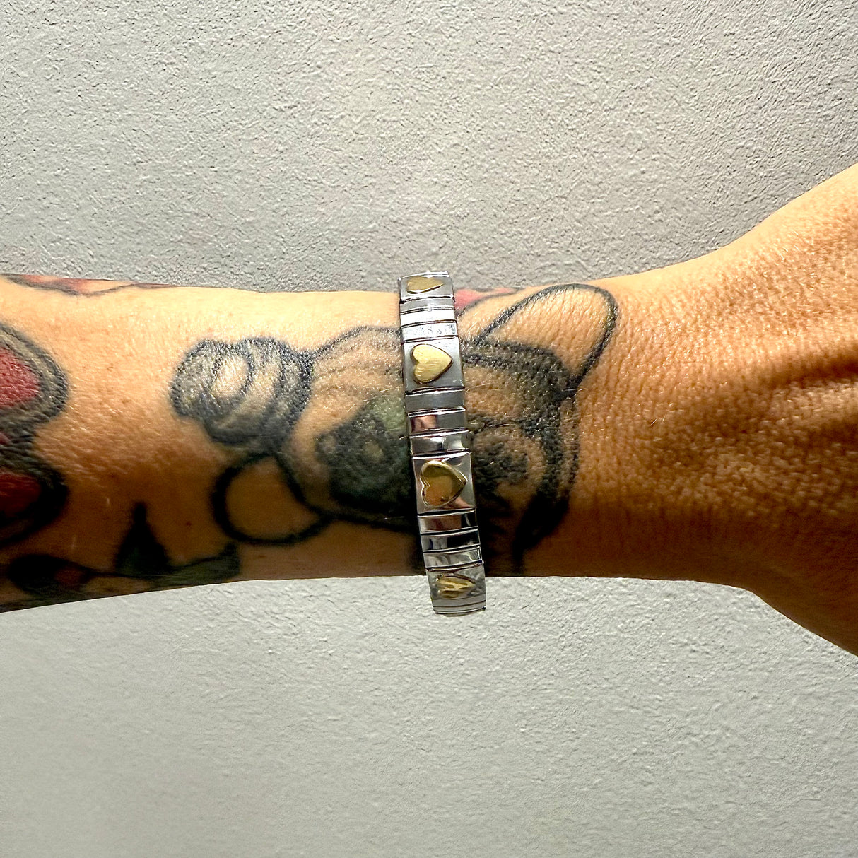 Bracciale tubogas cuori Acciaio inossidabile