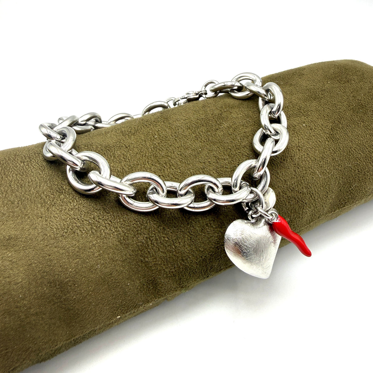 Bracciale Cuore Satinato Silver Acciaio Inossidabile
