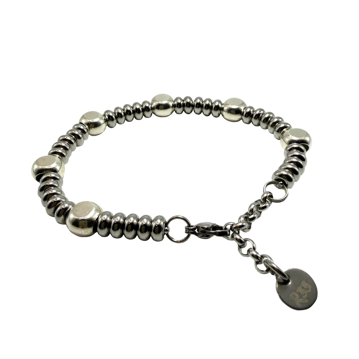 Bracciale Girelle Acciaio e pepite Argento925