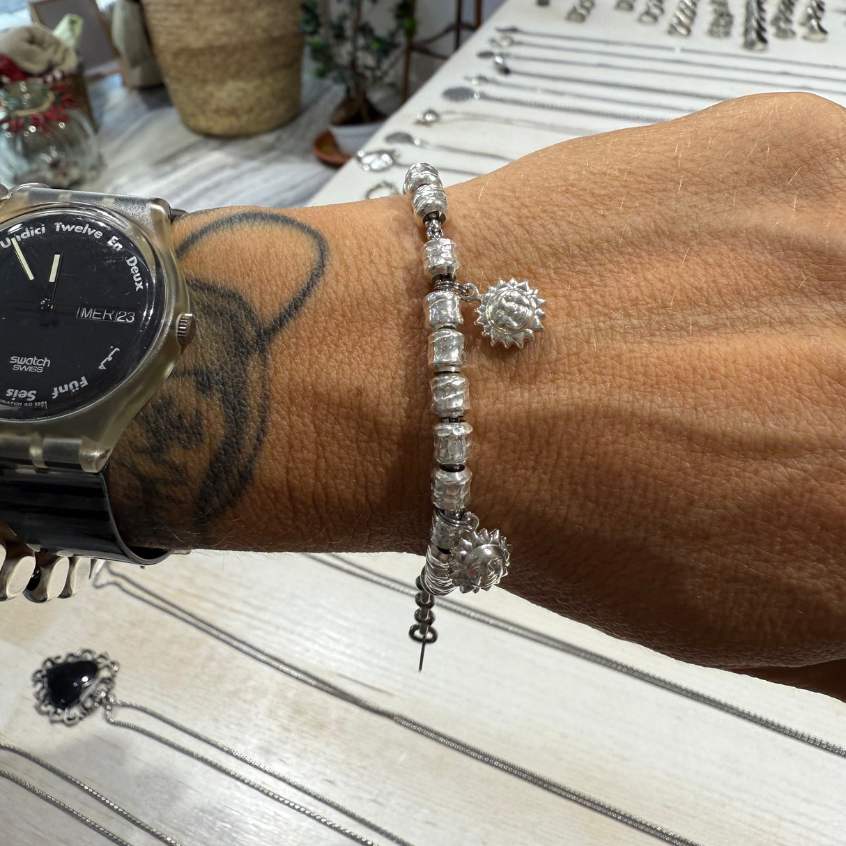 Bracciale pepite small e Sole Argento925