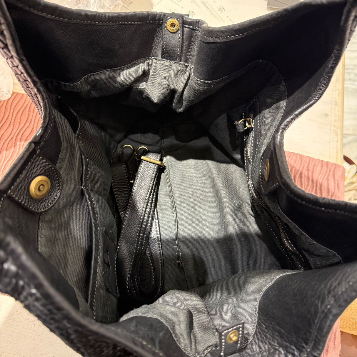 Borsa Shopper Harry intrecciata Black