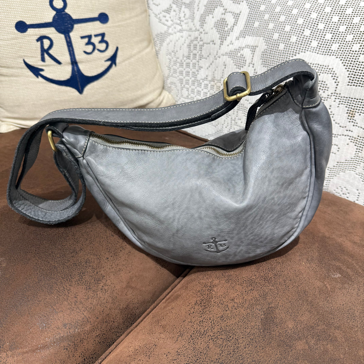 Borsa Marsupio Mezzaluna Grigia