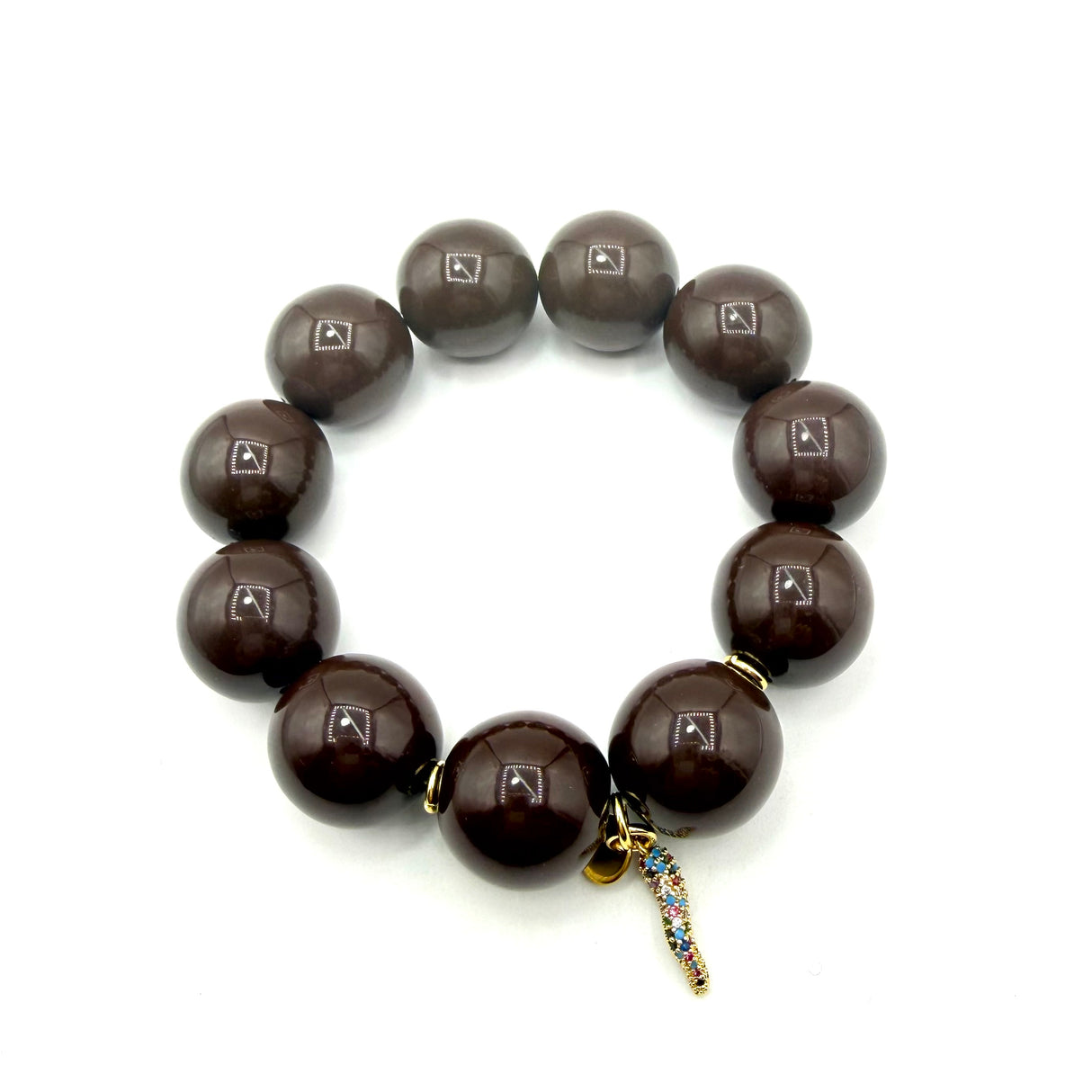 Bracciale resina Testa di moro con charms Corno Multicolor