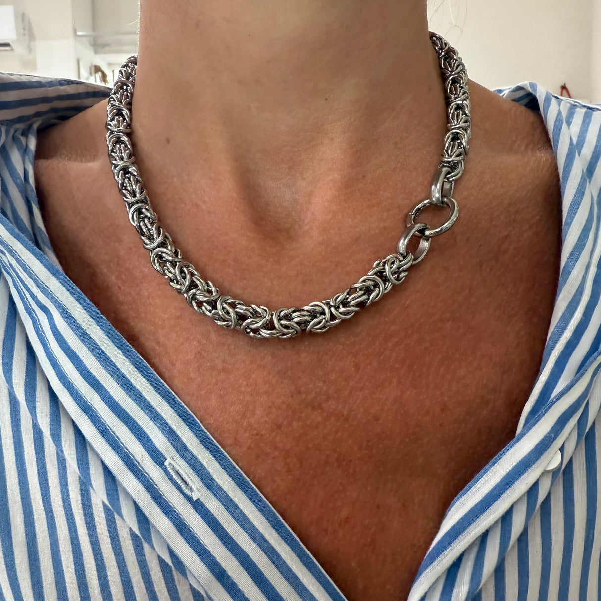 Collana Bizantina Media gancio ad anello