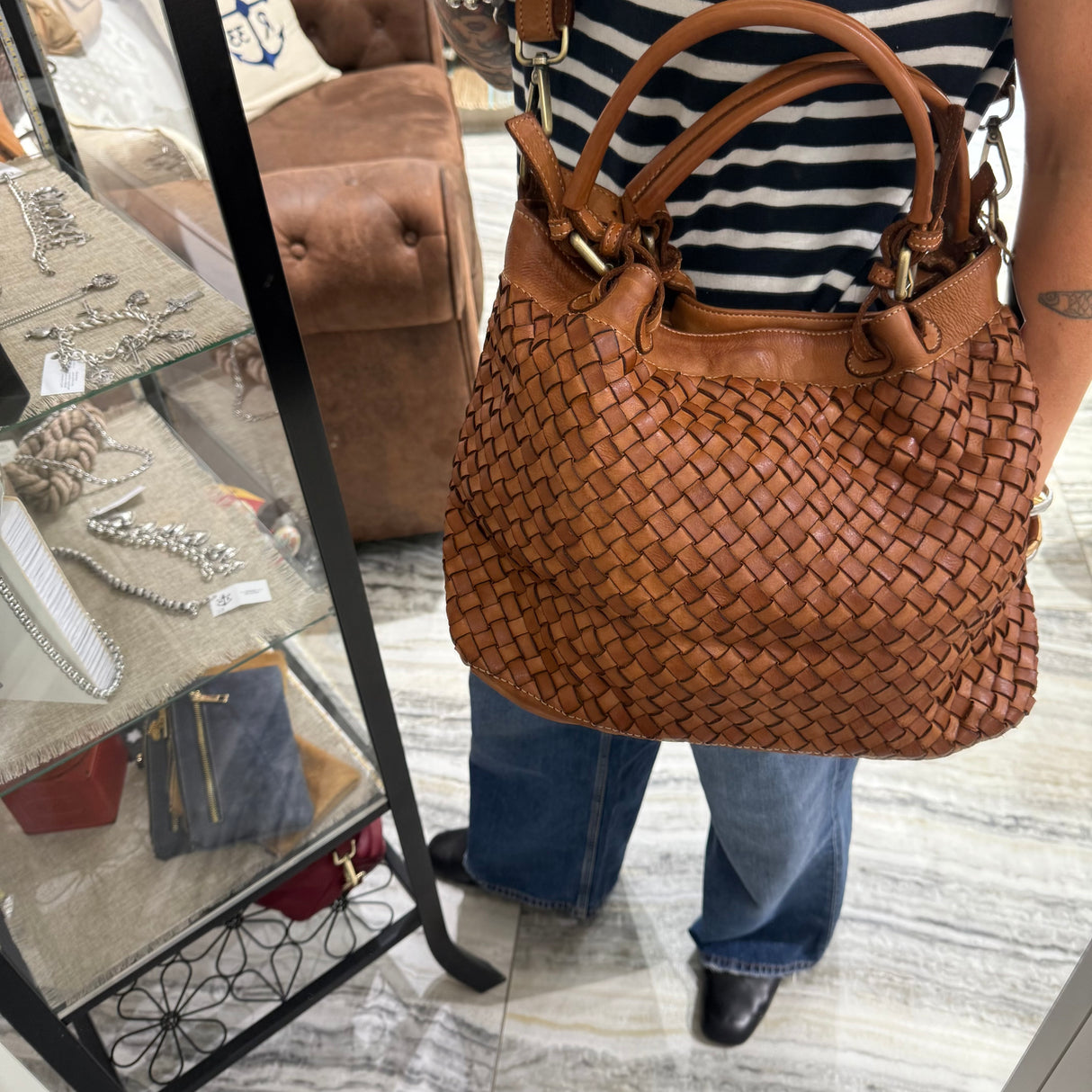 Borsa Intreccio Small Cuoio