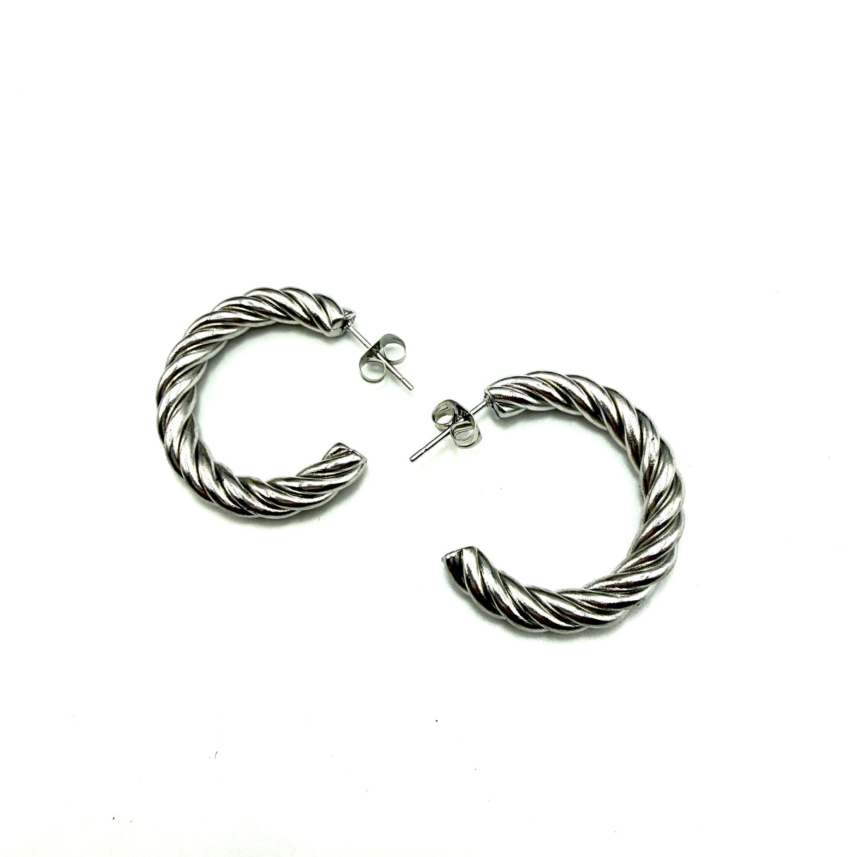Orecchini Cerchio Torcione Acciaio inossidabile