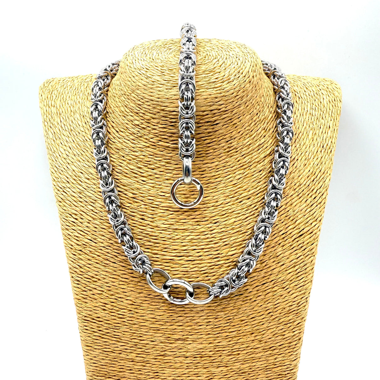 Collana e Bracciale Bizantina Media gancio ad anello DUO