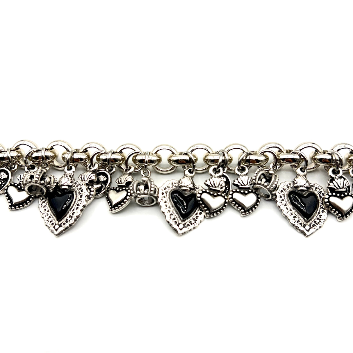 BRACCIALE LUCKY CUORE SACRO BLACK 3 CUORI