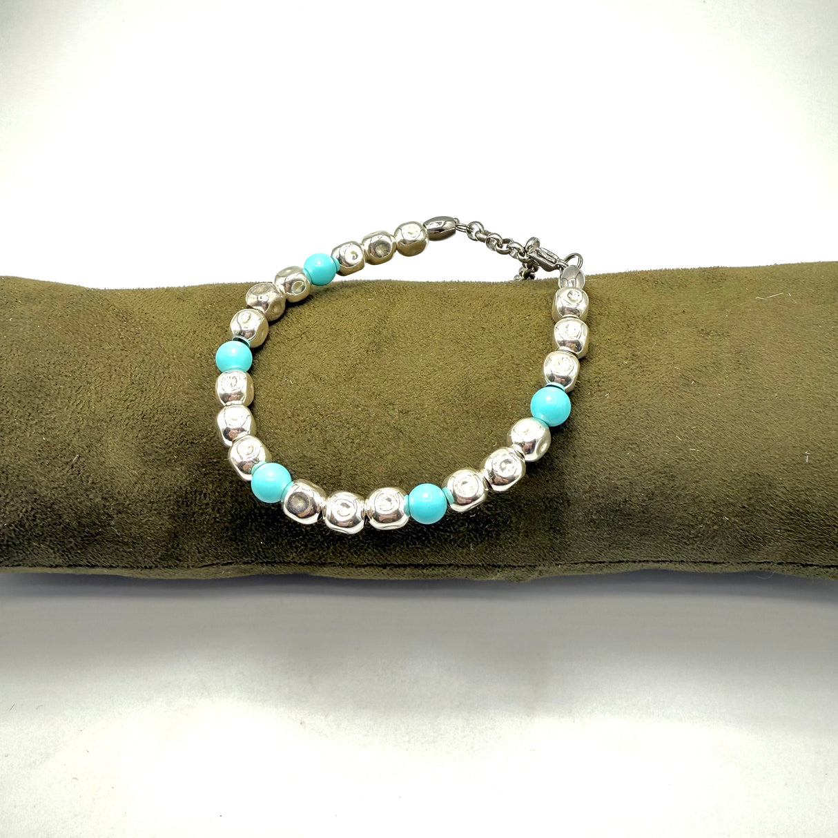 Bracciale Pepite Cubo Argento925 e Pasta di Turchese