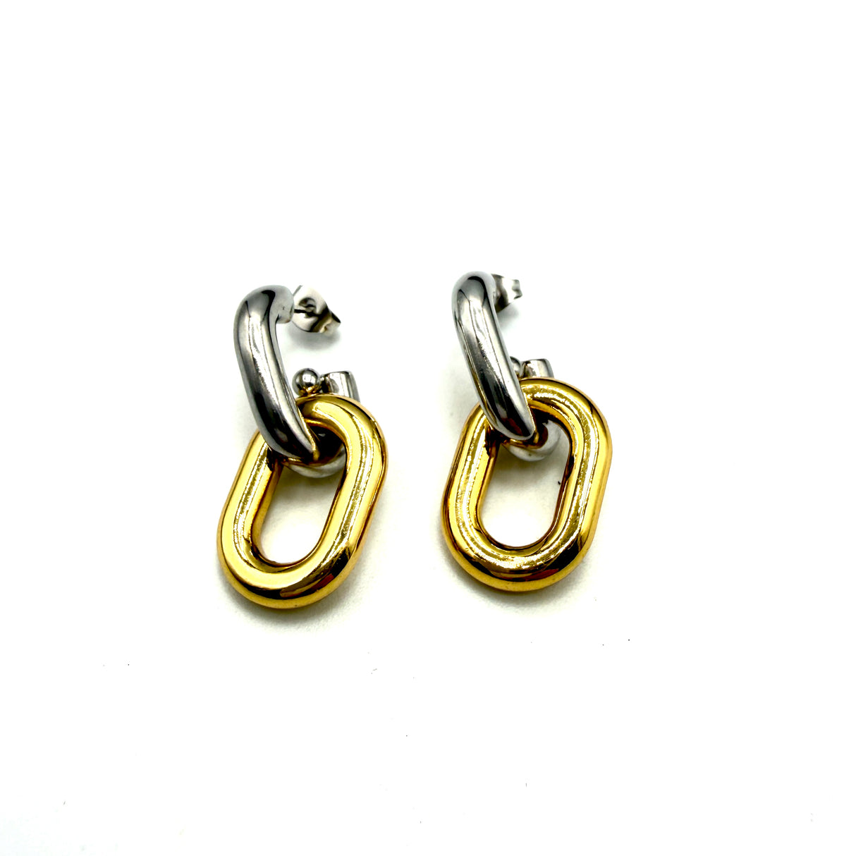 Orecchini doppia rolò silver e dorati