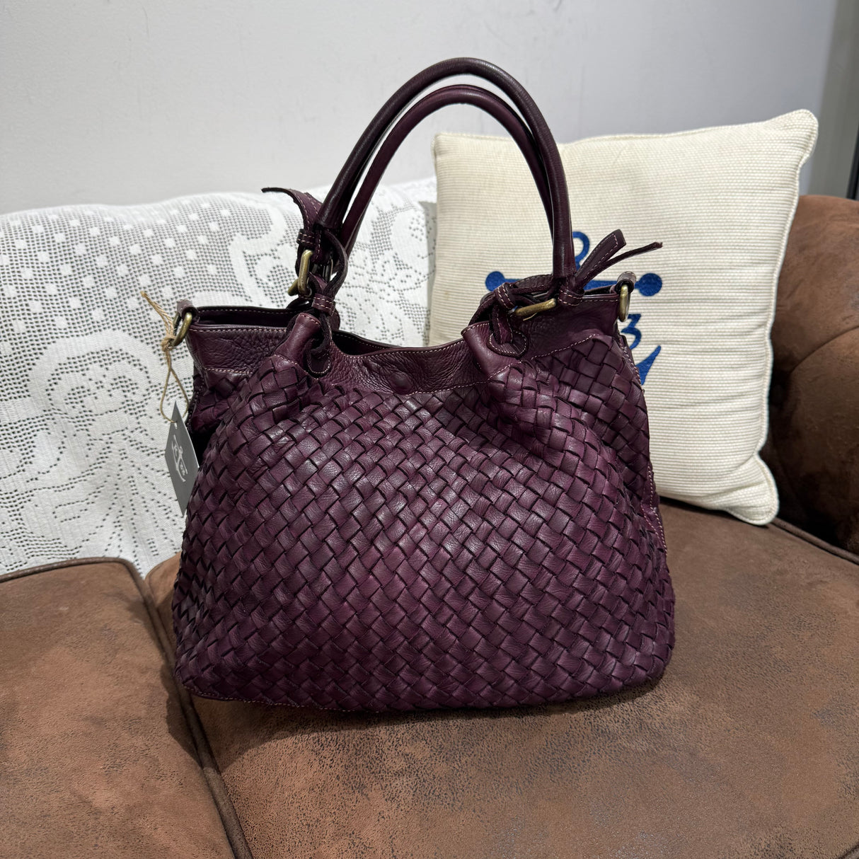 Borsa Intreccio Small Borgogna