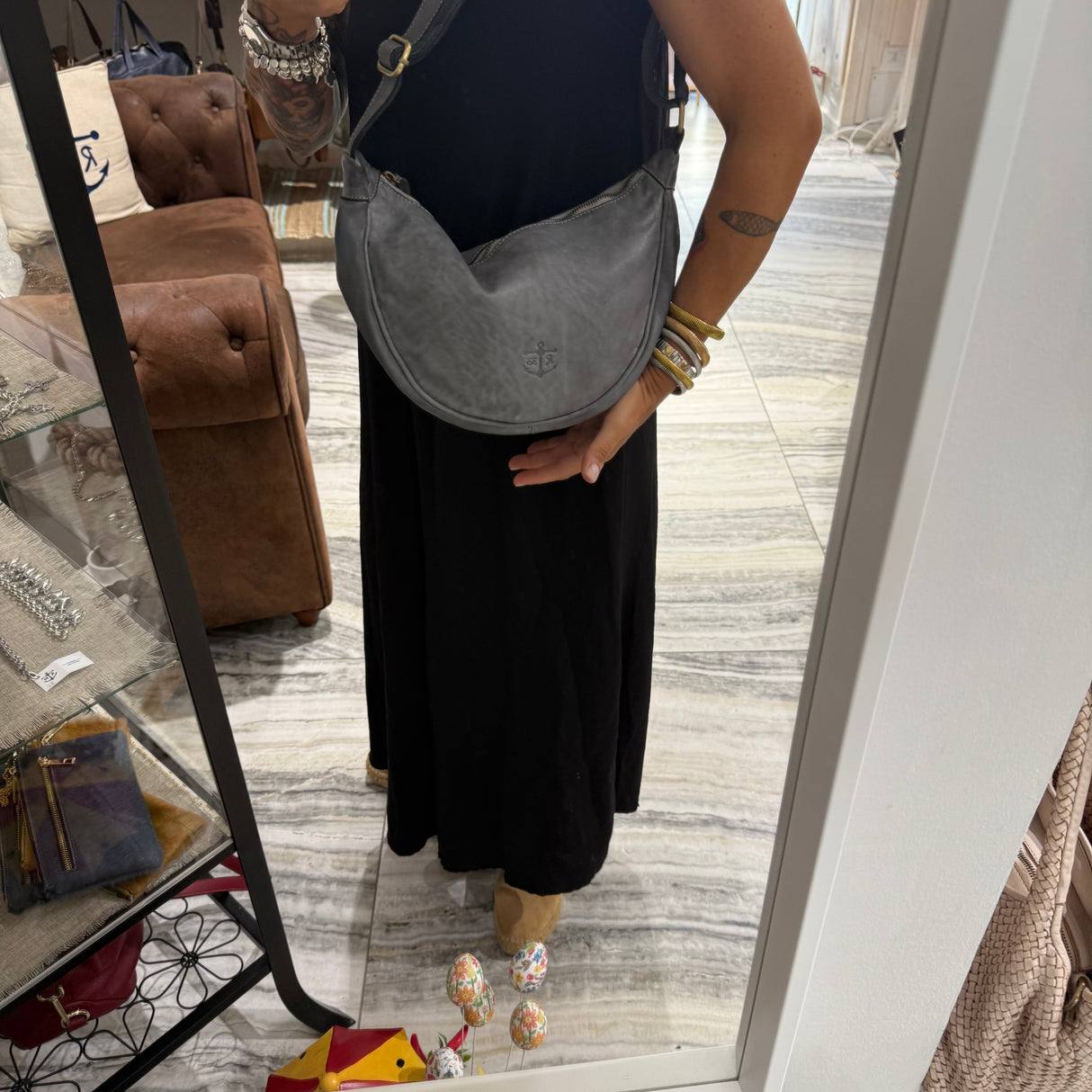 Borsa Marsupio Mezzaluna Grigia