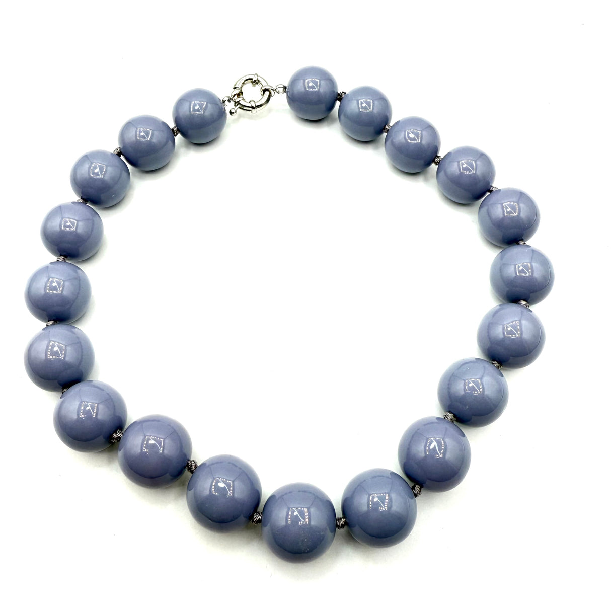 Collana sfere in Resina Grigio Glicine