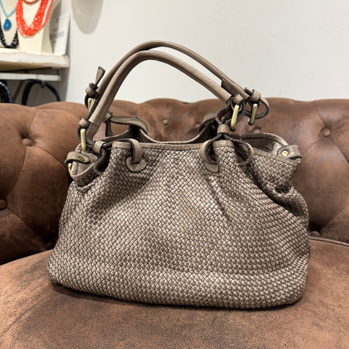 Borsa Rachele pelle Taupe