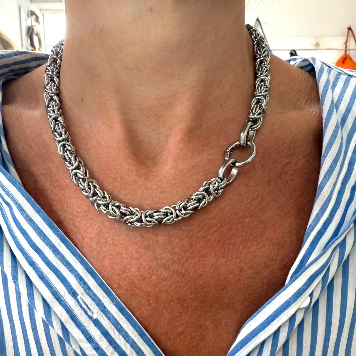 Collana Bizantina Media gancio ad anello