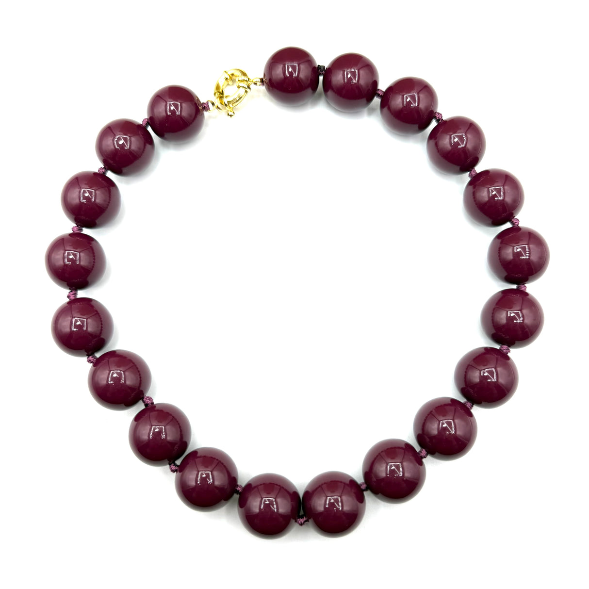 Collana sfere in Resina Burgundy