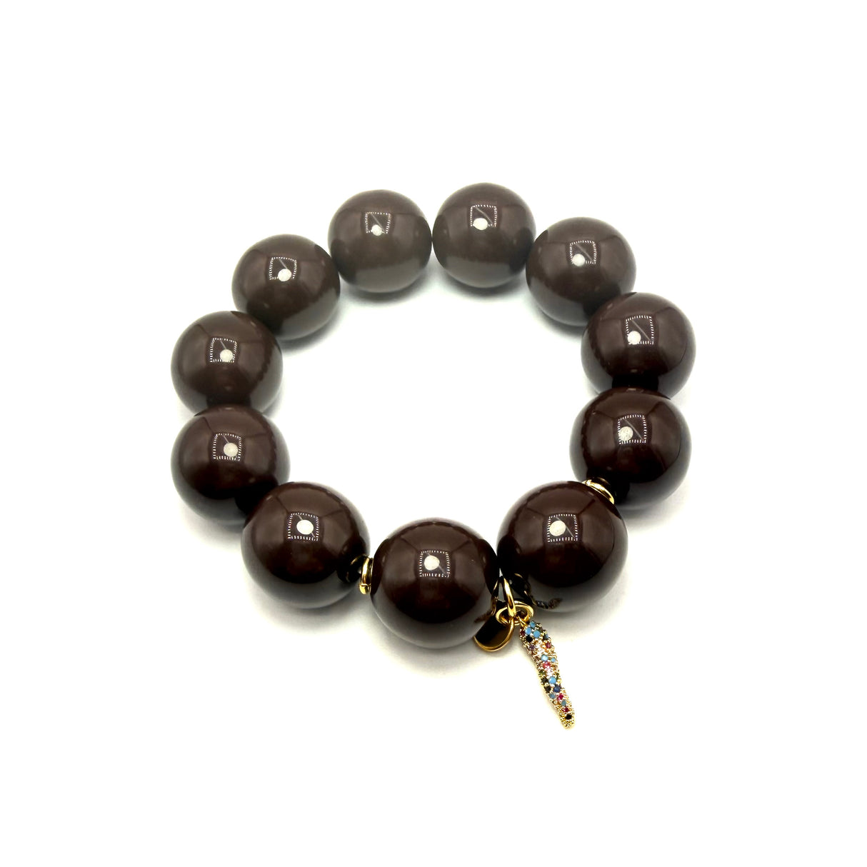 Bracciale resina Testa di moro con charms Corno Multicolor