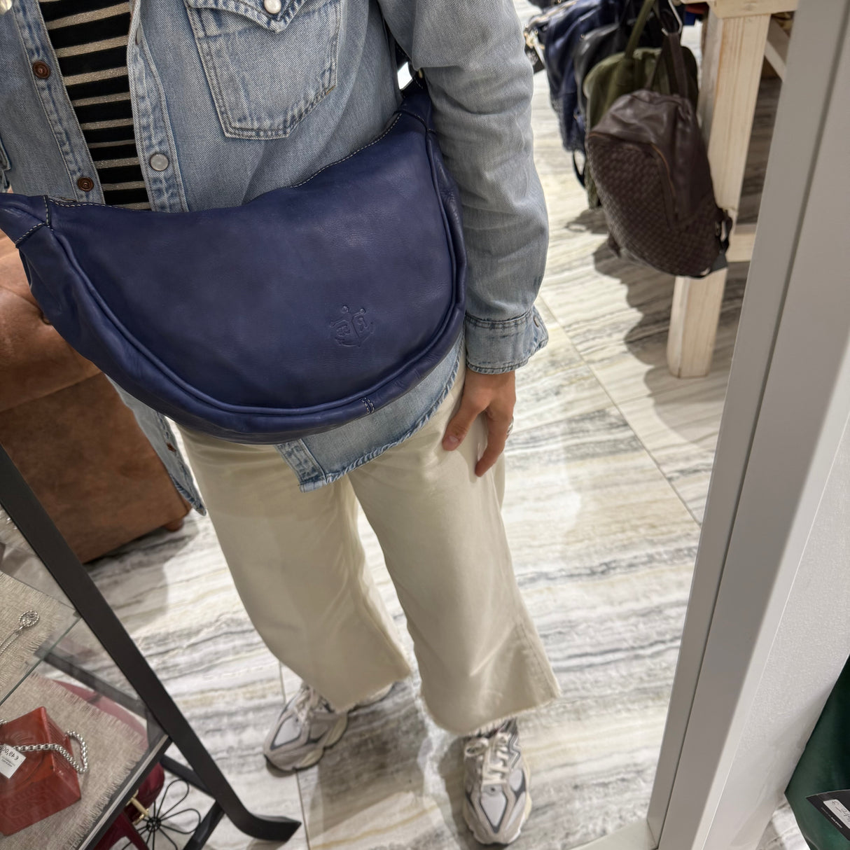 Borsa Marsupio Mezzaluna Blu