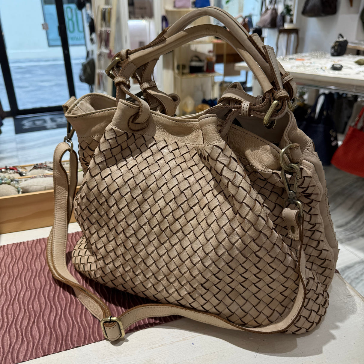 Borsa Intreccio Big Crema