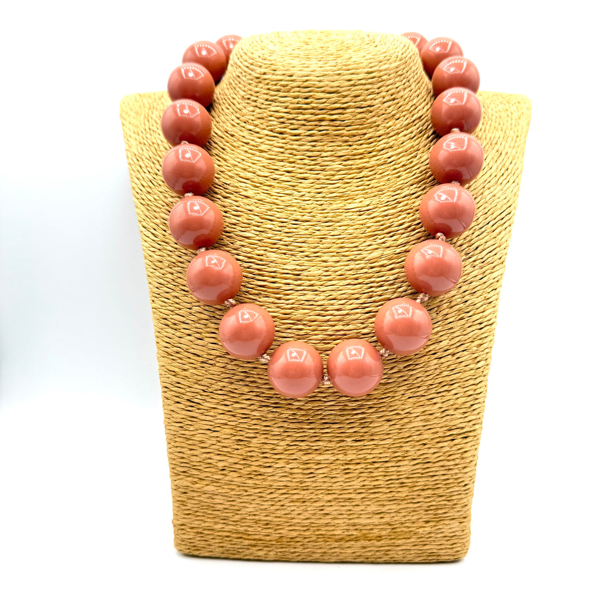 Collana sfere in Resina Rosa antico