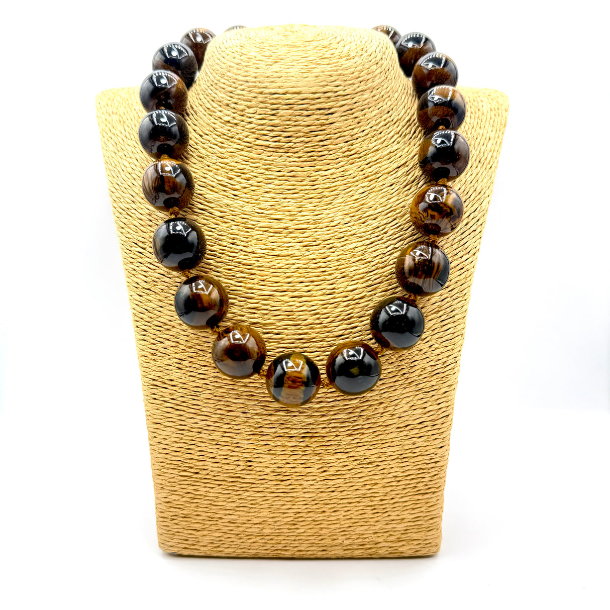 Collana sfere in Resina Occhio di Tigre 2