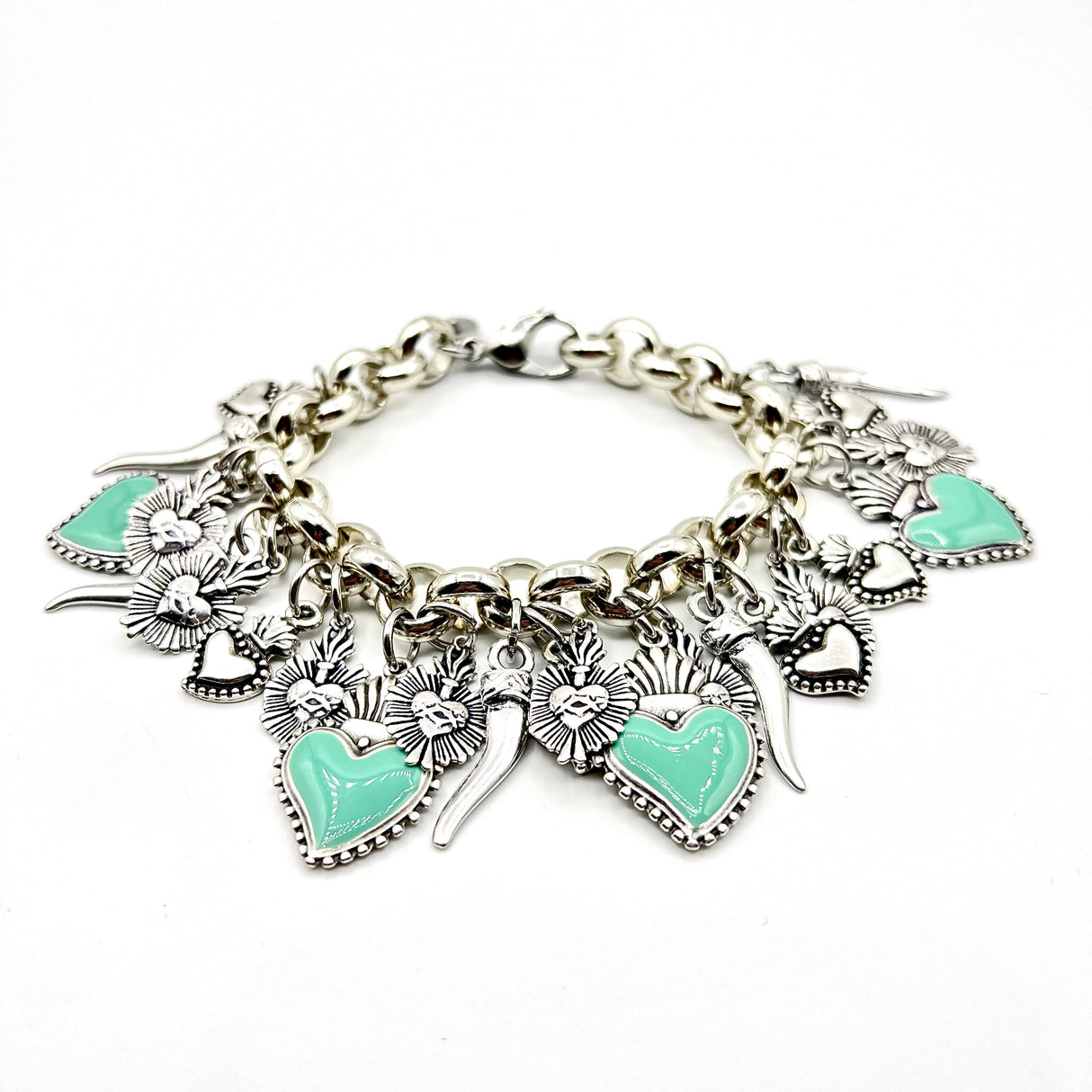 Bracciale Lucky Cuore Sacro Verde fiamma