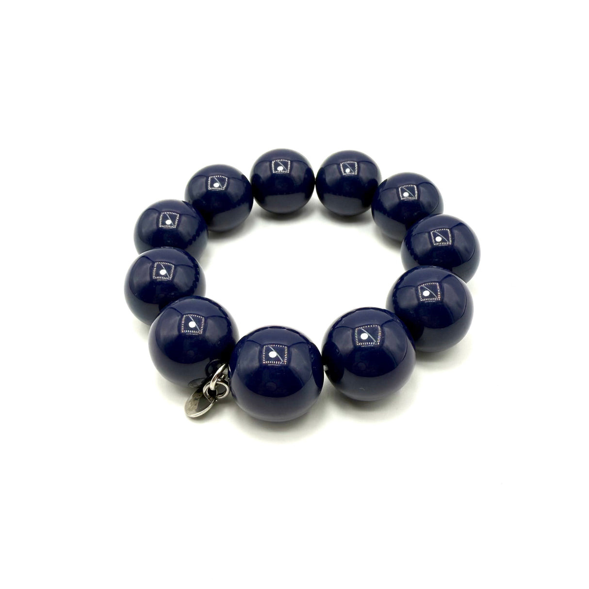 Bracciale sfere in Resina Blu Scuro