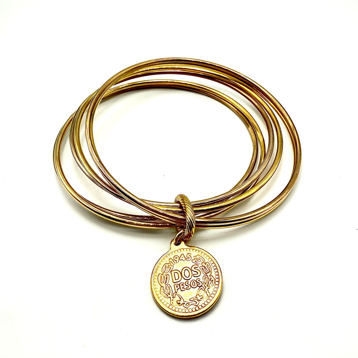 Bracciale rigido 6 fili con moneta