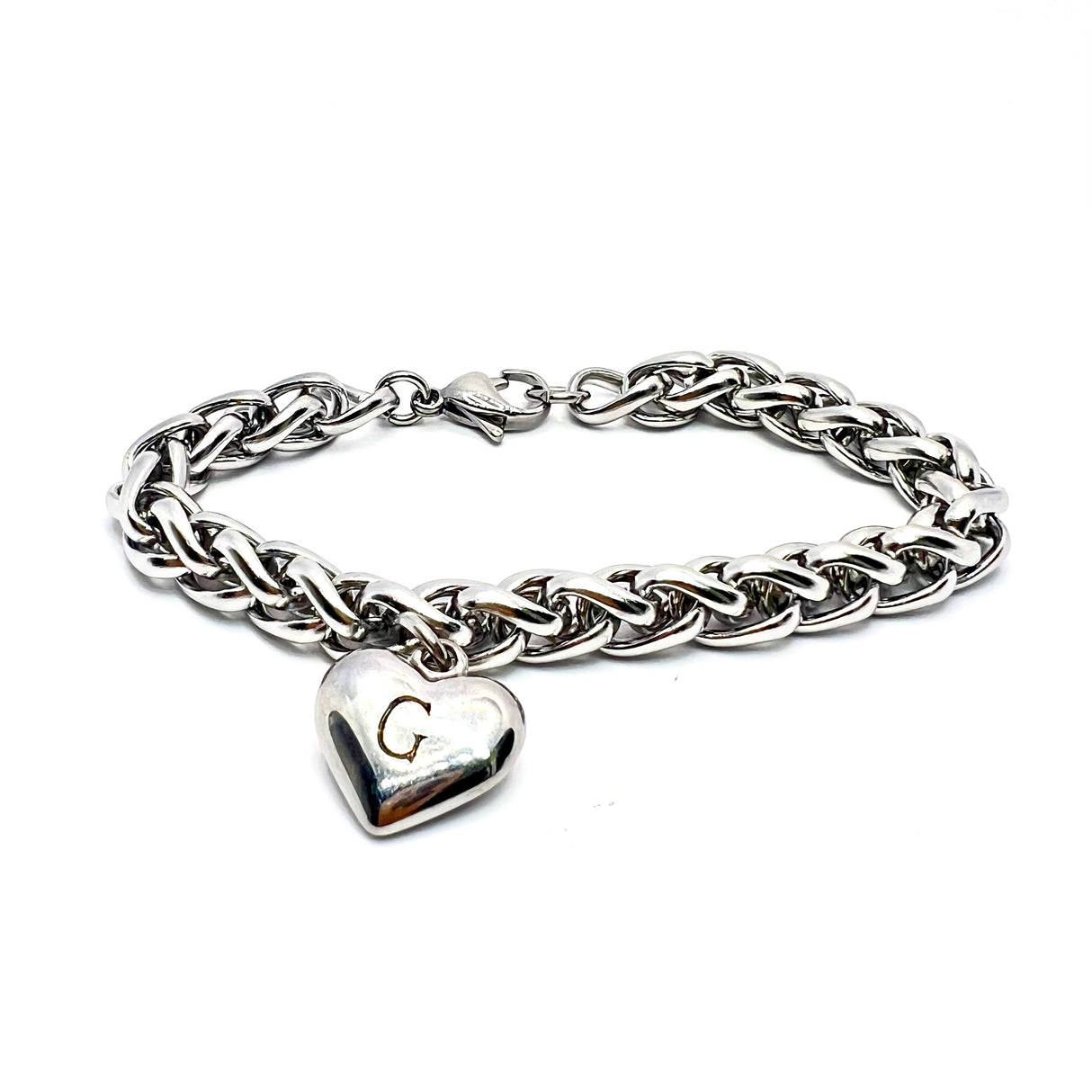 Bracciale Spiga con Lettera e Cuore, SCEGLI LA TUA...