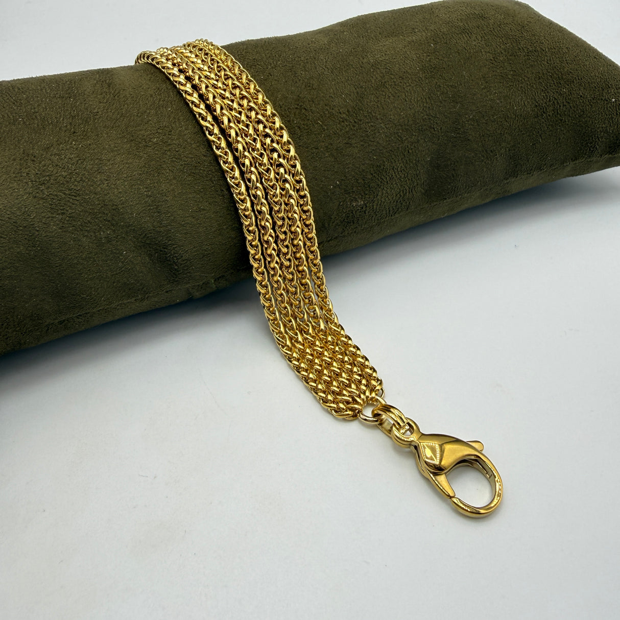 Bracciale Multifili Spiga dorata 3 mm acciaio inossidabile