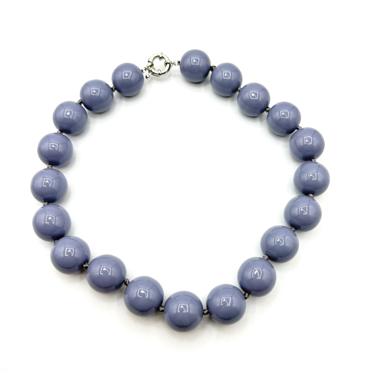 Collana sfere in Resina Grigio Glicine