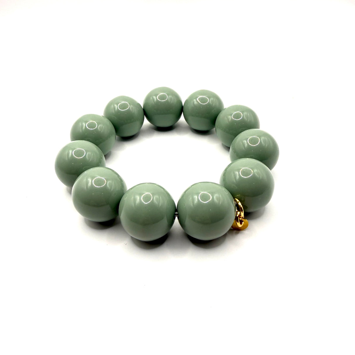 Bracciale sfere in Resina Salvia