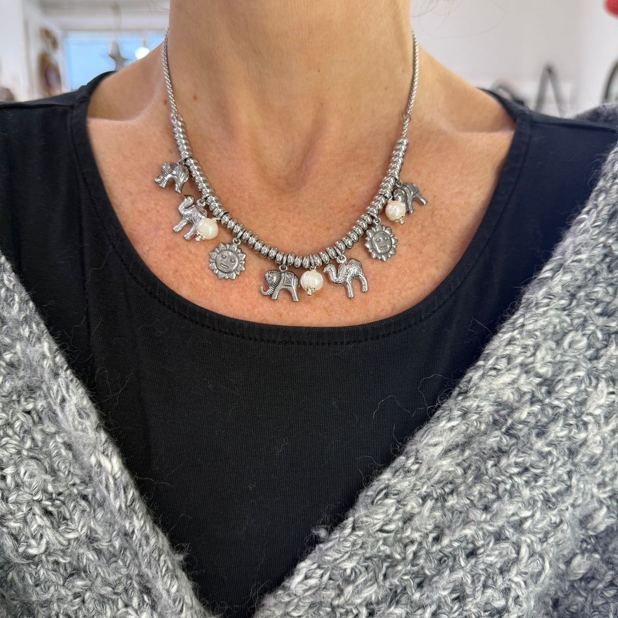 Collana Lucky Rainbow Cammello, Sole, Elefante