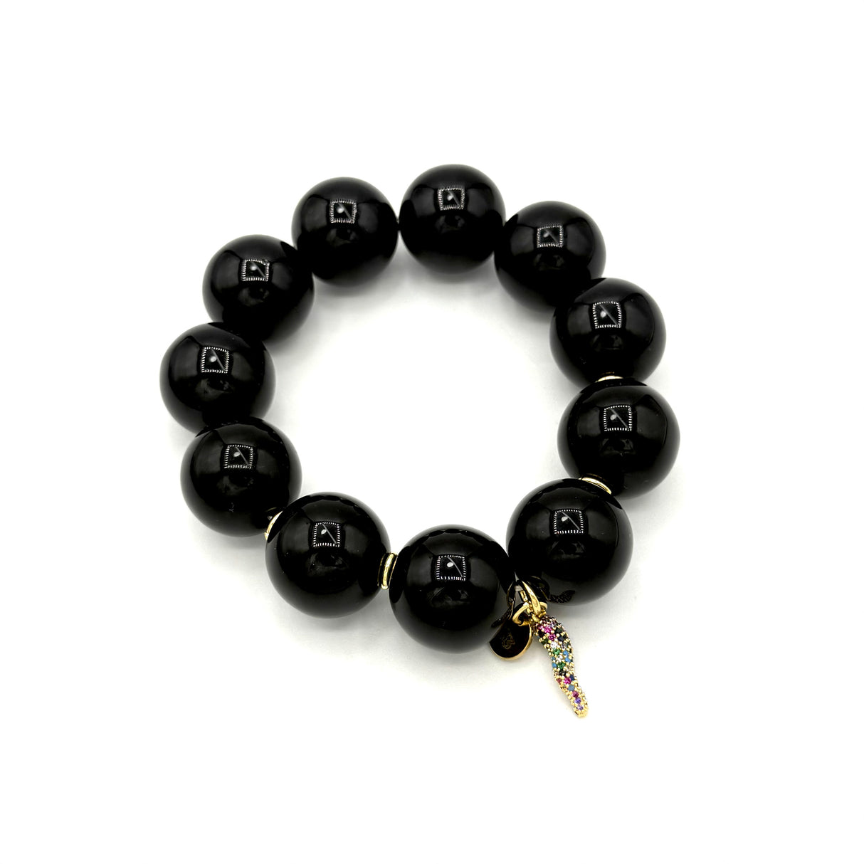 Bracciale resina Black con charms Corno Multicolor