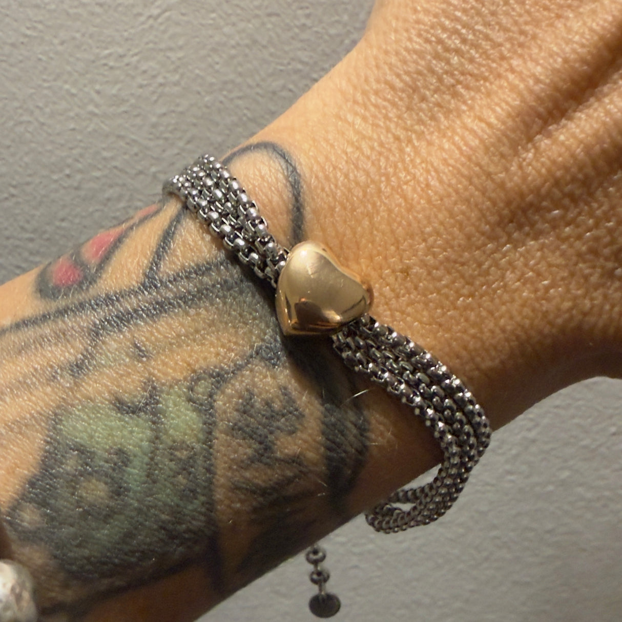 Bracciale pepita cuore Rosè Acciaio inossidabile
