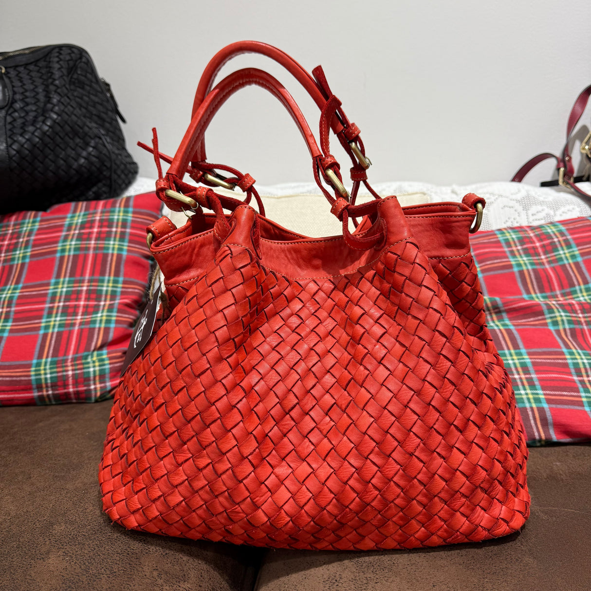 Borsa Intreccio Small Rossa